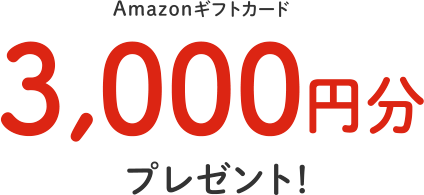 Amazonギフトカード3,000円分プレゼント！